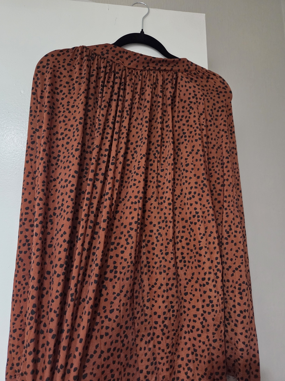 Rust Animal Print Pleated Skirt